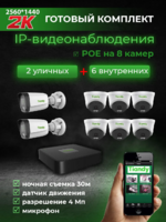Готовый комплект IP видеонаблюдения на 8 камер с микрофоном 4Мп № 3 - Охранные системы РЕАЛ - Екатеринбург